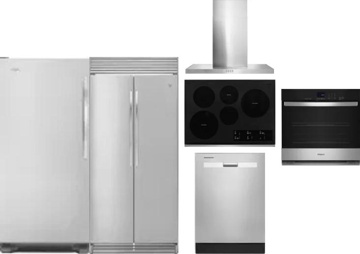 6 Piece Package Includes Refrigerator, Freezer, Cooktop, Wall Oven, Hood And Dishwasher