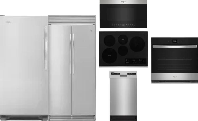 6 Piece Package Includes Refrigerator, Freezer, Cooktop, Wall Oven, Microwave And Dishwasher