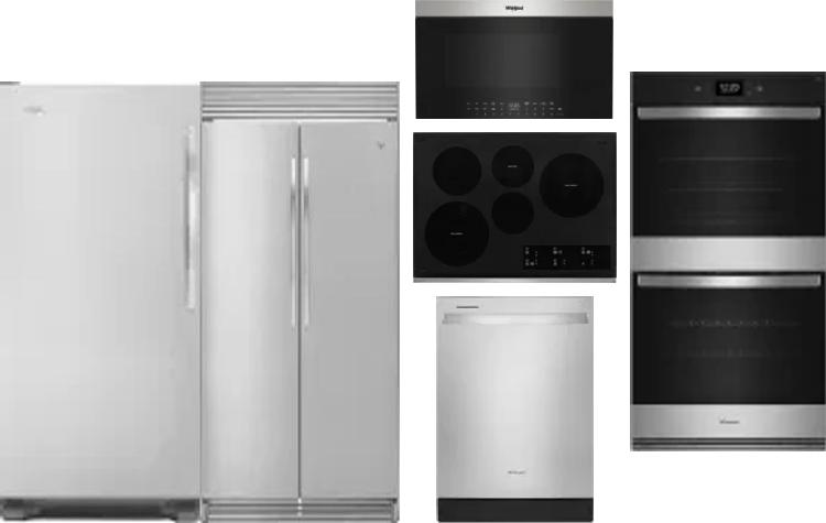 6 Piece Package Includes Refrigerator, Freezer, Cooktop, Wall Oven, Microwave And Dishwasher