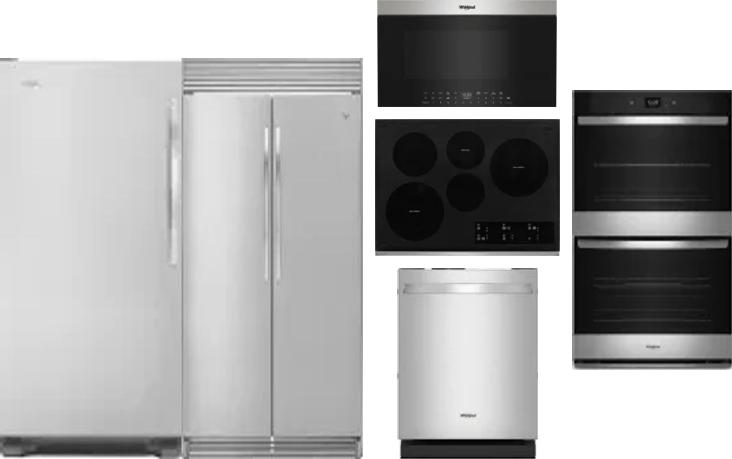 6 Piece Package Includes Refrigerator, Freezer, Cooktop, Wall Oven, Microwave And Dishwasher
