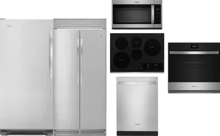 6 Piece Package Includes Refrigerator, Freezer, Cooktop, Wall Oven, Microwave And Dishwasher