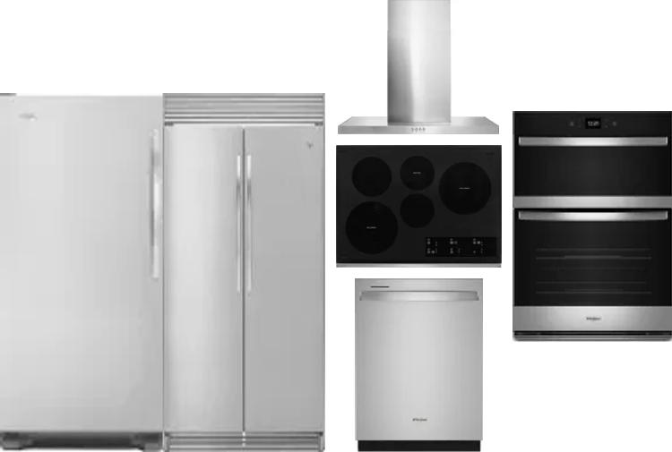 6 Piece Package Includes Refrigerator, Freezer, Cooktop, Wall Oven, Hood And Dishwasher