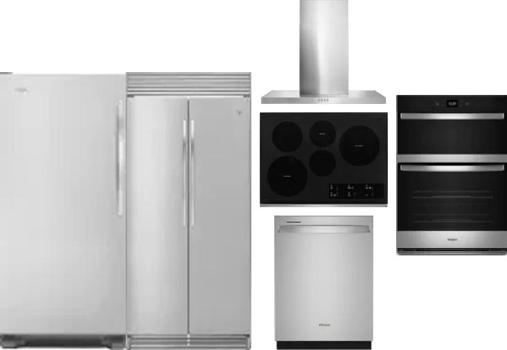 6 Piece Package Includes Refrigerator, Freezer, Cooktop, Wall Oven, Hood And Dishwasher