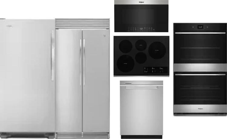 6 Piece Package Includes Refrigerator, Freezer, Cooktop, Wall Oven, Microwave And Dishwasher
