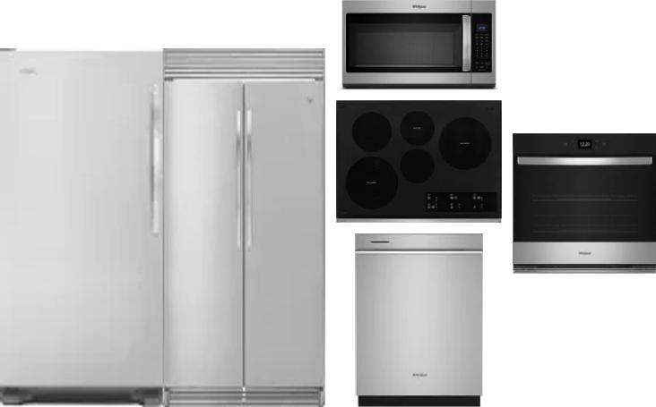 6 Piece Package Includes Refrigerator, Freezer, Cooktop, Wall Oven, Microwave And Dishwasher