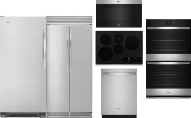 6 Piece Package Includes Refrigerator, Freezer, Cooktop, Wall Oven, Microwave And Dishwasher