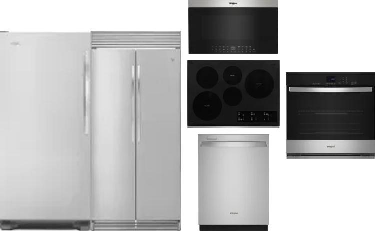 6 Piece Package Includes Refrigerator, Freezer, Cooktop, Wall Oven, Microwave And Dishwasher