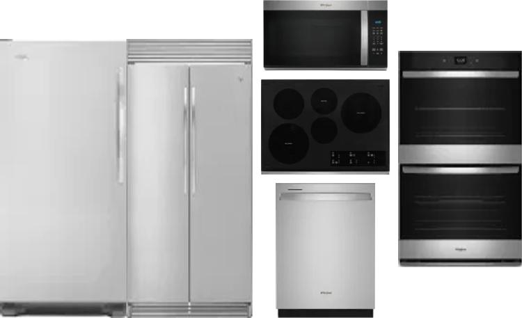 6 Piece Package Includes Refrigerator, Freezer, Cooktop, Wall Oven, Microwave And Dishwasher