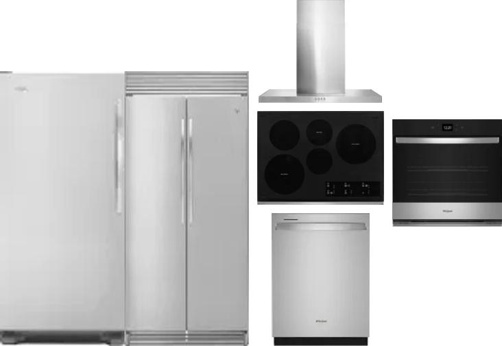 6 Piece Package Includes Refrigerator, Freezer, Cooktop, Wall Oven, Hood And Dishwasher