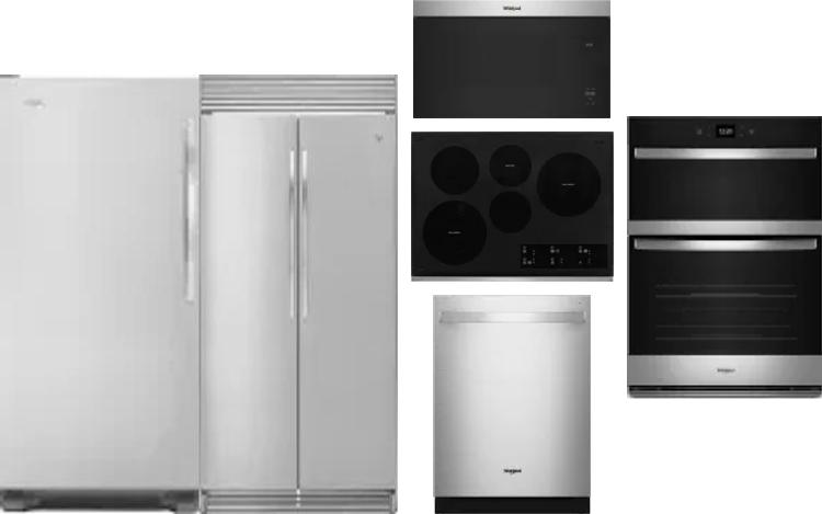 6 Piece Package Includes Refrigerator, Freezer, Cooktop, Wall Oven, Microwave And Dishwasher