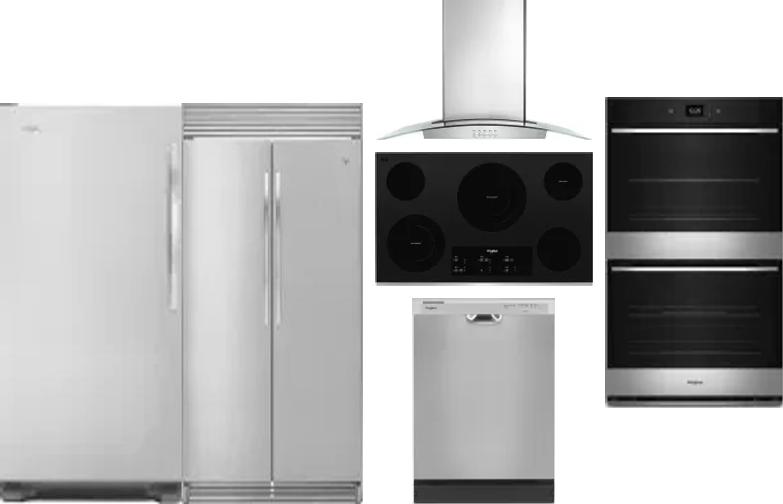 6 Piece Package Includes Refrigerator, Freezer, Cooktop, Wall Oven, Hood And Dishwasher