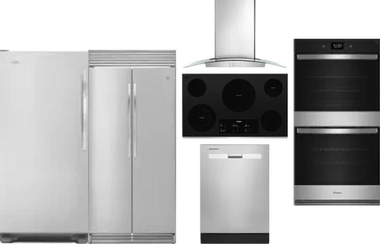 6 Piece Package Includes Refrigerator, Freezer, Cooktop, Wall Oven, Hood And Dishwasher