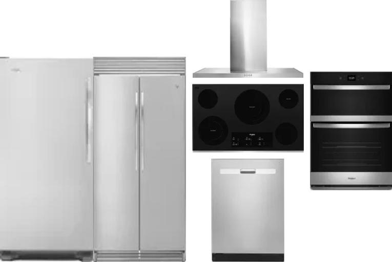 6 Piece Package Includes Refrigerator, Freezer, Cooktop, Wall Oven, Hood And Dishwasher