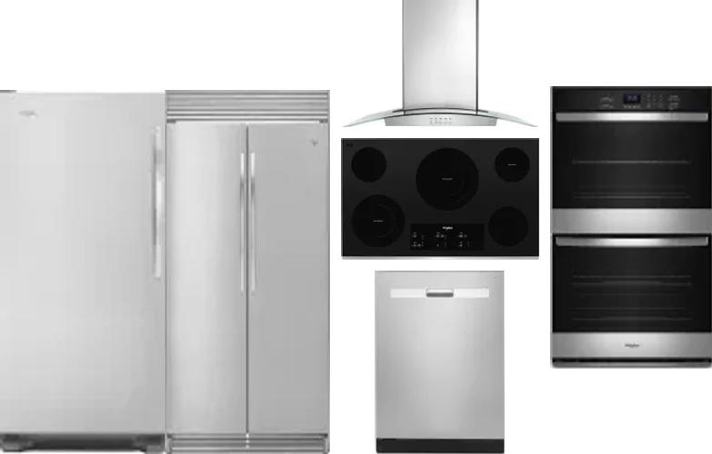 6 Piece Package Includes Refrigerator, Freezer, Cooktop, Wall Oven, Hood And Dishwasher