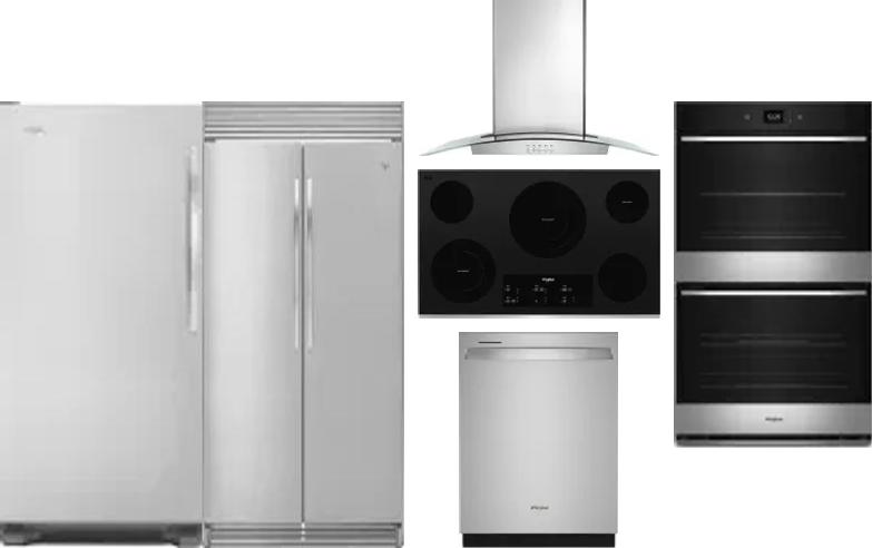 6 Piece Package Includes Refrigerator, Freezer, Cooktop, Wall Oven, Hood And Dishwasher