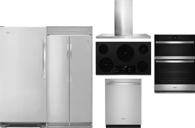6 Piece Package Includes Refrigerator, Freezer, Cooktop, Wall Oven, Hood And Dishwasher