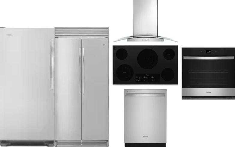 6 Piece Package Includes Refrigerator, Freezer, Cooktop, Wall Oven, Hood And Dishwasher