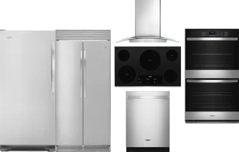 6 Piece Package Includes Refrigerator, Freezer, Cooktop, Wall Oven, Hood And Dishwasher