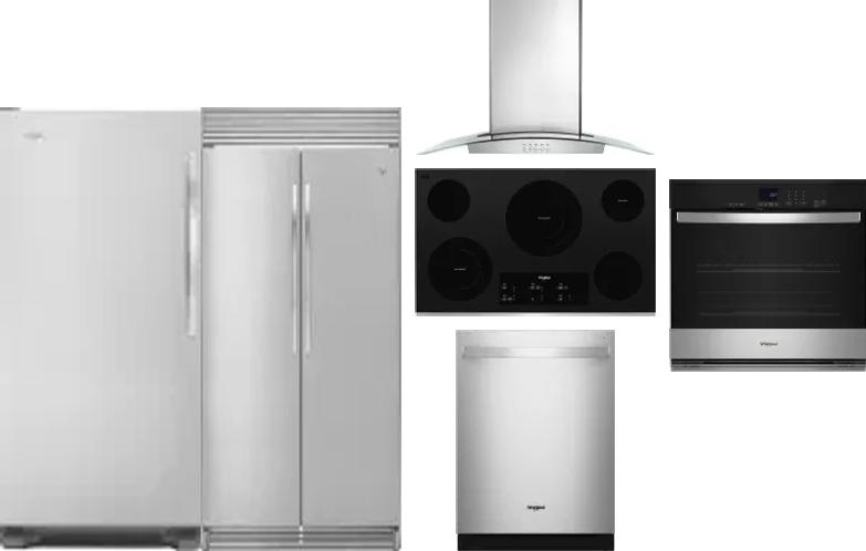 6 Piece Package Includes Refrigerator, Freezer, Cooktop, Wall Oven, Hood And Dishwasher