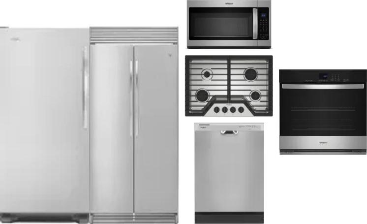 6 Piece Package Includes Refrigerator, Freezer, Cooktop, Wall Oven, Microwave And Dishwasher