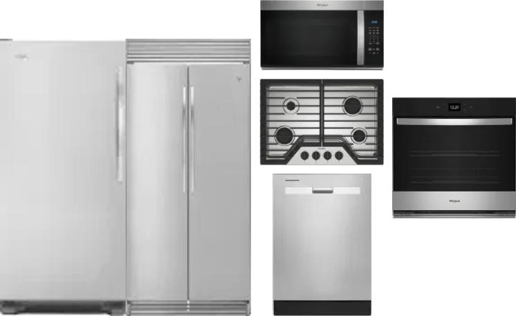 6 Piece Package Includes Refrigerator, Freezer, Cooktop, Wall Oven, Microwave And Dishwasher