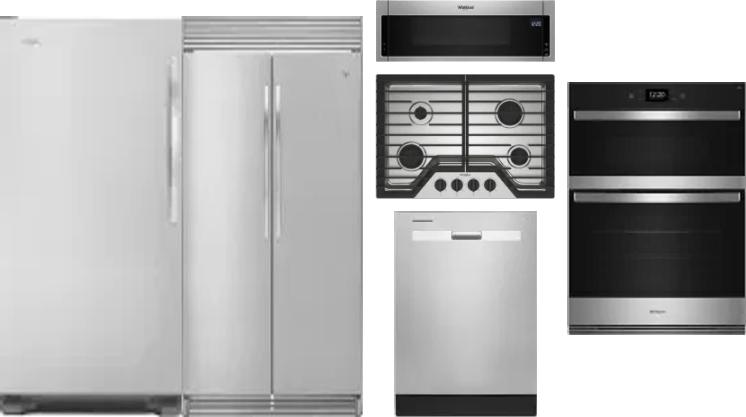 6 Piece Package Includes Refrigerator, Freezer, Cooktop, Wall Oven, Microwave And Dishwasher