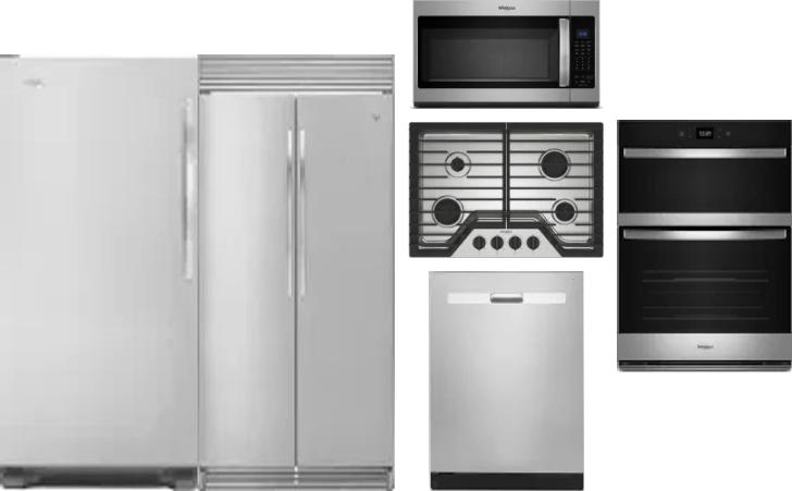 6 Piece Package Includes Refrigerator, Freezer, Cooktop, Wall Oven, Microwave And Dishwasher