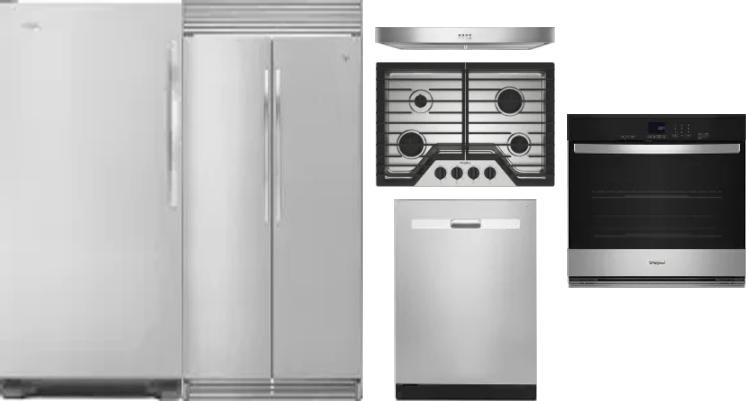 6 Piece Package Includes Refrigerator, Freezer, Cooktop, Wall Oven, Hood And Dishwasher