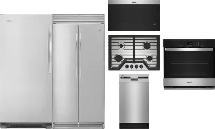 6 Piece Package Includes Refrigerator, Freezer, Cooktop, Wall Oven, Microwave And Dishwasher