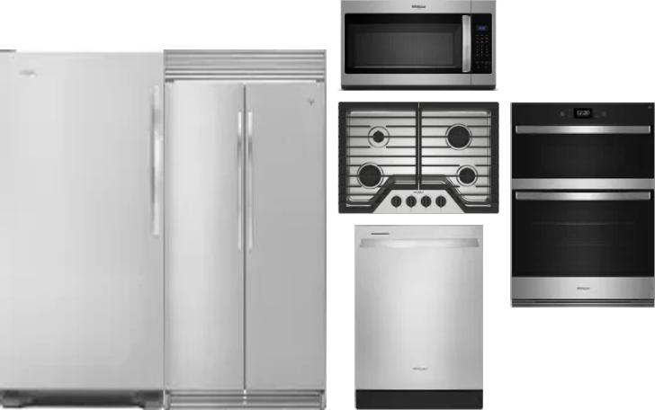 6 Piece Package Includes Refrigerator, Freezer, Cooktop, Wall Oven, Microwave And Dishwasher