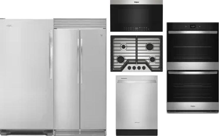 6 Piece Package Includes Refrigerator, Freezer, Cooktop, Wall Oven, Microwave And Dishwasher