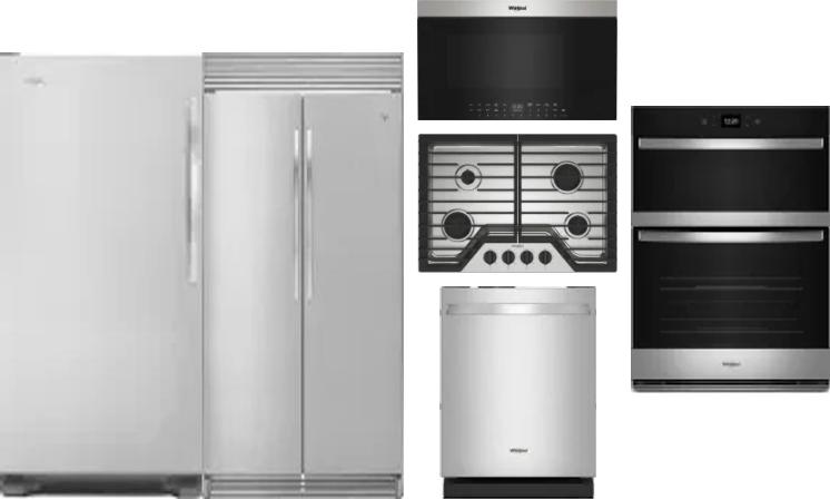 6 Piece Package Includes Refrigerator, Freezer, Cooktop, Wall Oven, Microwave And Dishwasher