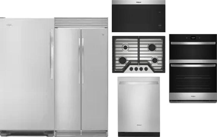 6 Piece Package Includes Refrigerator, Freezer, Cooktop, Wall Oven, Microwave And Dishwasher