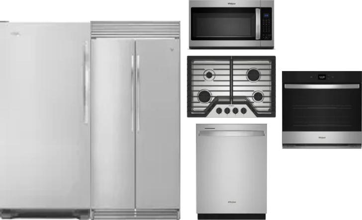 6 Piece Package Includes Refrigerator, Freezer, Cooktop, Wall Oven, Microwave And Dishwasher
