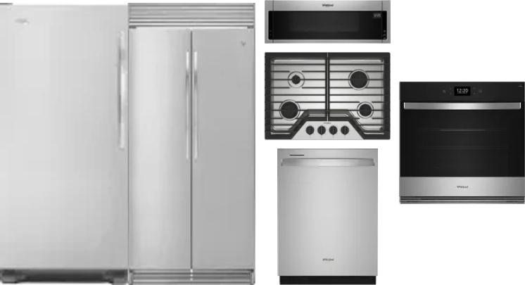 6 Piece Package Includes Refrigerator, Freezer, Cooktop, Wall Oven, Microwave And Dishwasher