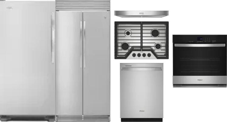 6 Piece Package Includes Refrigerator, Freezer, Cooktop, Wall Oven, Hood And Dishwasher