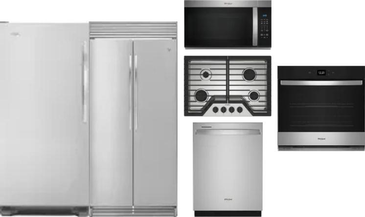 6 Piece Package Includes Refrigerator, Freezer, Cooktop, Wall Oven, Microwave And Dishwasher
