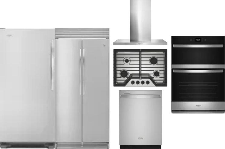 6 Piece Package Includes Refrigerator, Freezer, Cooktop, Wall Oven, Hood And Dishwasher