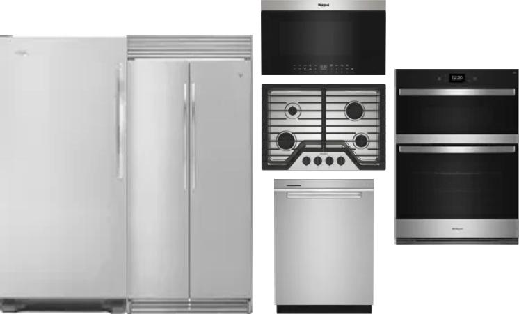 6 Piece Package Includes Refrigerator, Freezer, Cooktop, Wall Oven, Microwave And Dishwasher