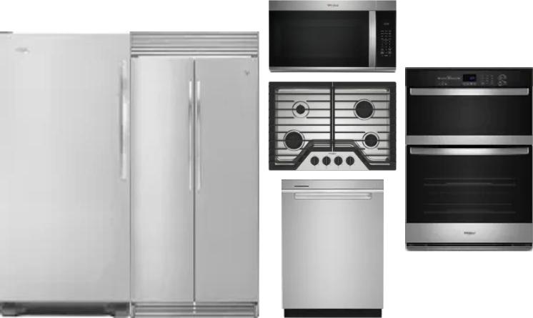 6 Piece Package Includes Refrigerator, Freezer, Cooktop, Wall Oven, Microwave And Dishwasher