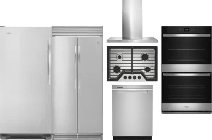 6 Piece Package Includes Refrigerator, Freezer, Cooktop, Wall Oven, Hood And Dishwasher