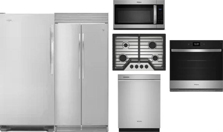 6 Piece Package Includes Refrigerator, Freezer, Cooktop, Wall Oven, Microwave And Dishwasher