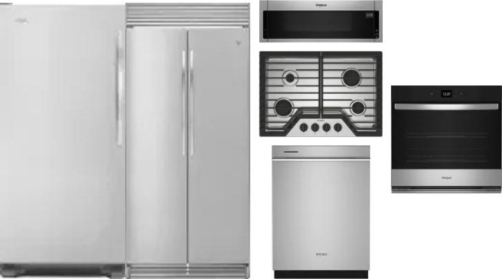 6 Piece Package Includes Refrigerator, Freezer, Cooktop, Wall Oven, Microwave And Dishwasher