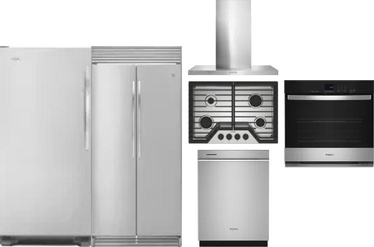 6 Piece Package Includes Refrigerator, Freezer, Cooktop, Wall Oven, Hood And Dishwasher