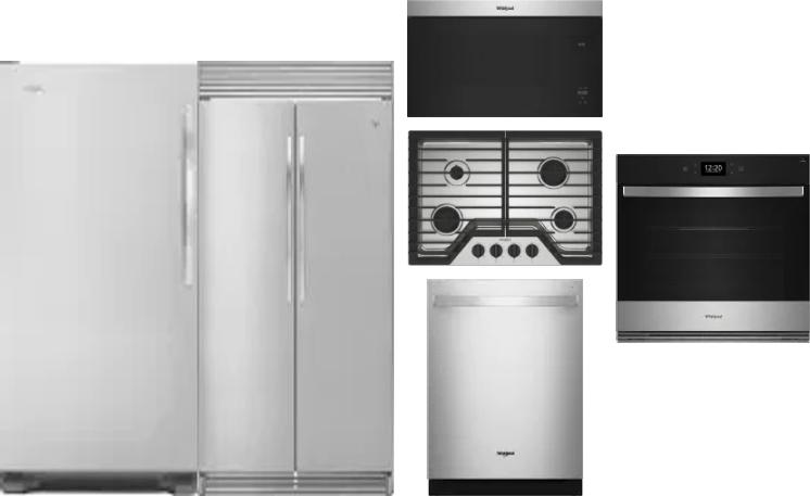 6 Piece Package Includes Refrigerator, Freezer, Cooktop, Wall Oven, Microwave And Dishwasher