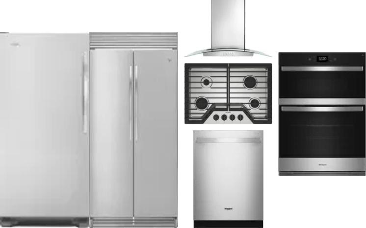 6 Piece Package Includes Refrigerator, Freezer, Cooktop, Wall Oven, Hood And Dishwasher