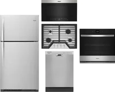 5 Piece Package Includes Refrigerator, Cooktop, Wall Oven, Microwave And Dishwasher