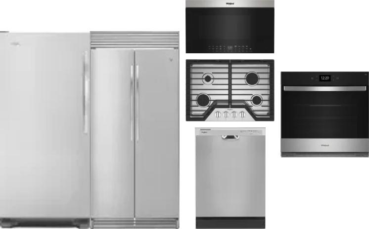 6 Piece Package Includes Refrigerator, Freezer, Cooktop, Wall Oven, Microwave And Dishwasher