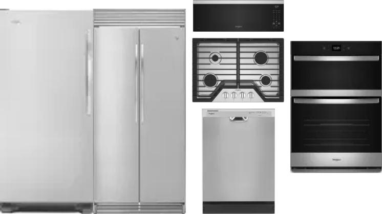 6 Piece Package Includes Refrigerator, Freezer, Cooktop, Wall Oven, Microwave And Dishwasher
