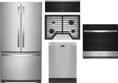 5 Piece Package Includes Refrigerator, Cooktop, Wall Oven, Microwave And Dishwasher